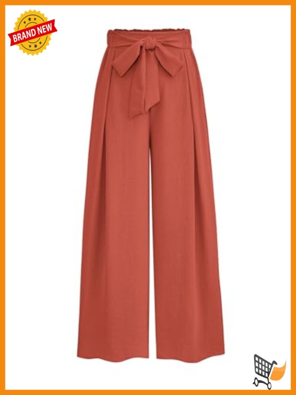 High Waisted Wide Leg Palazzo Pants Pull On Pleated Ankle Work Trousers